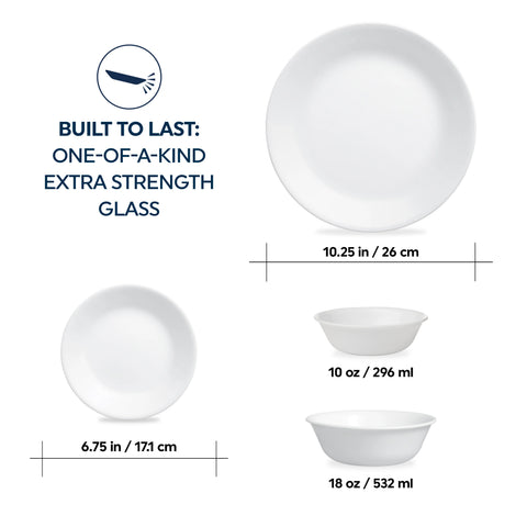 Corelle® Winter Frost White 24-piece Dinnerware Set