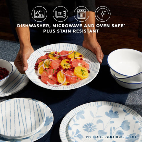 Corelle® Botanical Stripes 32-piece Dinnerware Set, Service for 8